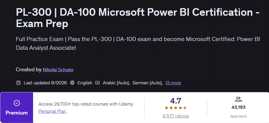 Imágenes · El PL-300 El Ayuntamiento -100 Microsoft Power BI Certificado - Examen Prep 2026-8