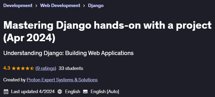 Pictures · Udemy — Mastering Django hands-on with a project (Apr 2024) 2024-2