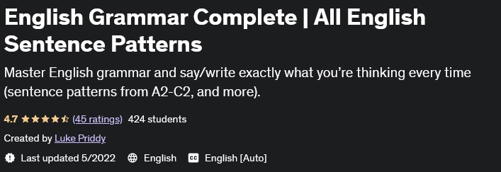 Pictures · Udemy — Uemy – English Grammar Complete | All English Sentence Patterns 2022-5