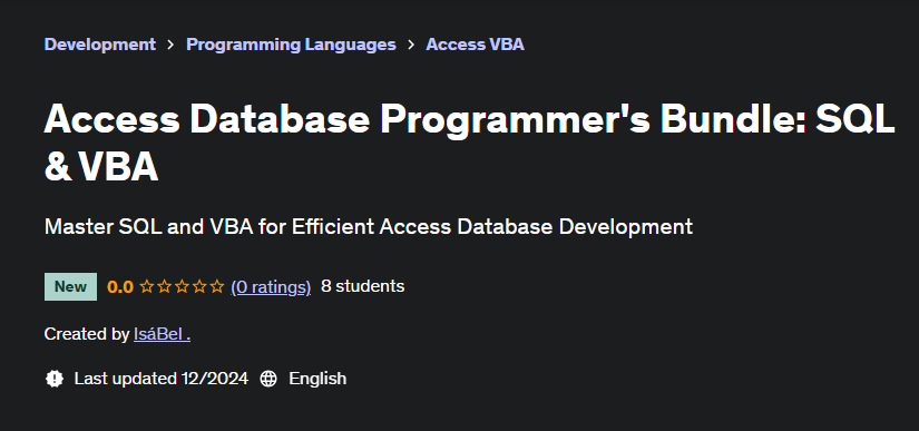 Pictures · Udemy — Access Database Programmer’s Bundle: SQL & VBA 2024-11