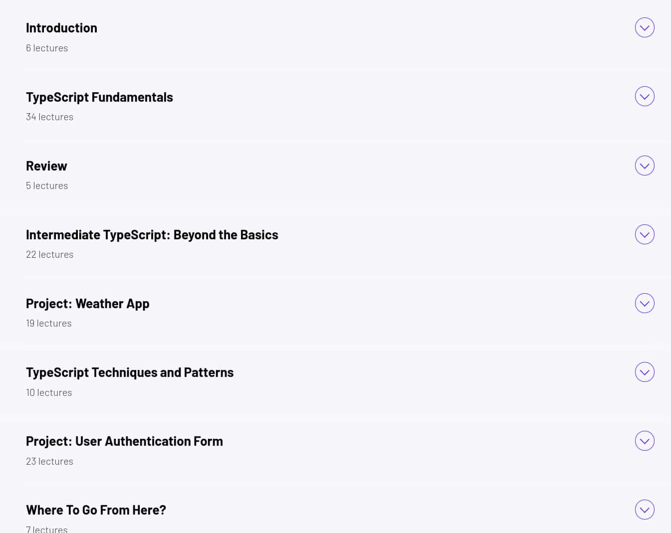 Course topics · ZeroToMastery – TypeScript Bootcamp: Zero to Mastery 2025-4