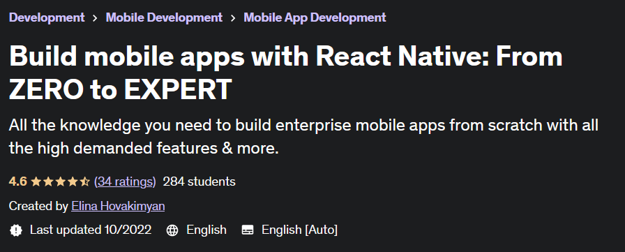 Pictures · Udemy — Build mobile apps with React Native: From ZERO to EXPERT 2022-8