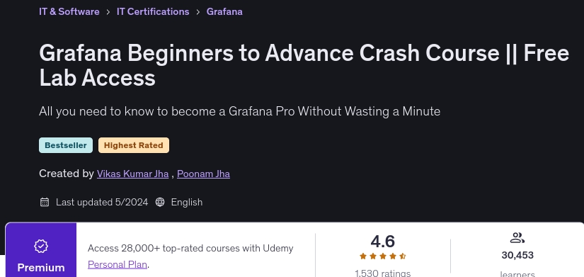 이미지 · Grafana 초보자 Advance Crash Course 무료 실험실 액세스 2024-5