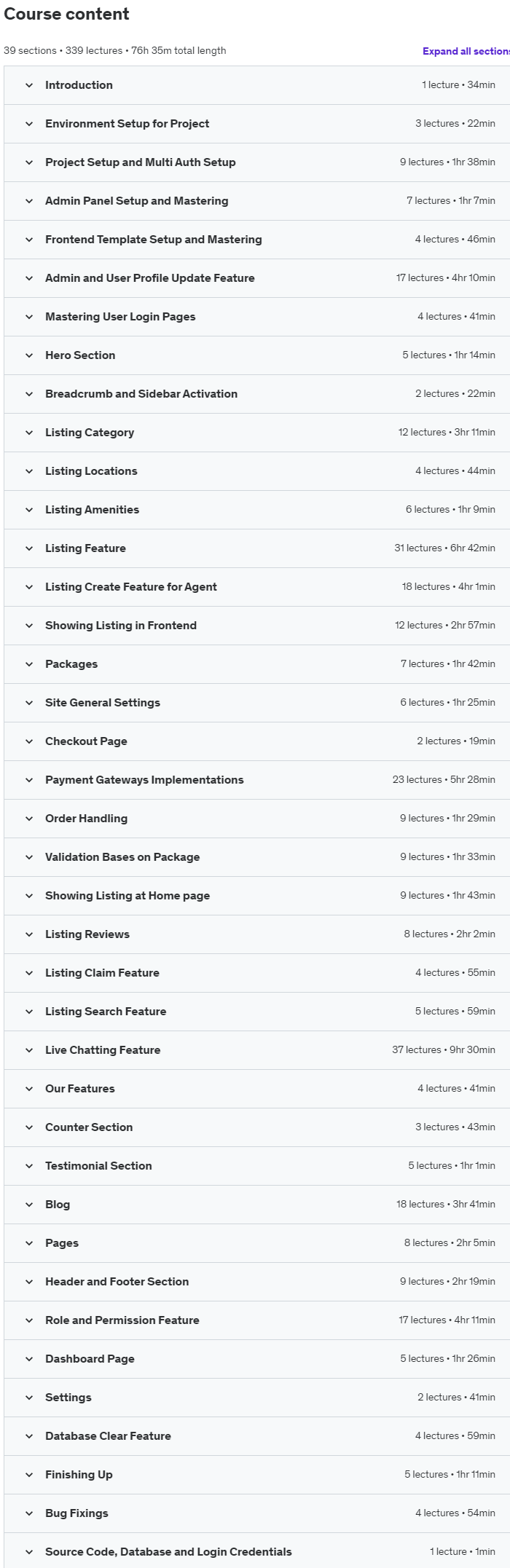 Course topics · Udemy — Laravel 10 Develop a Directory Listing Website From Scratch 2023-11