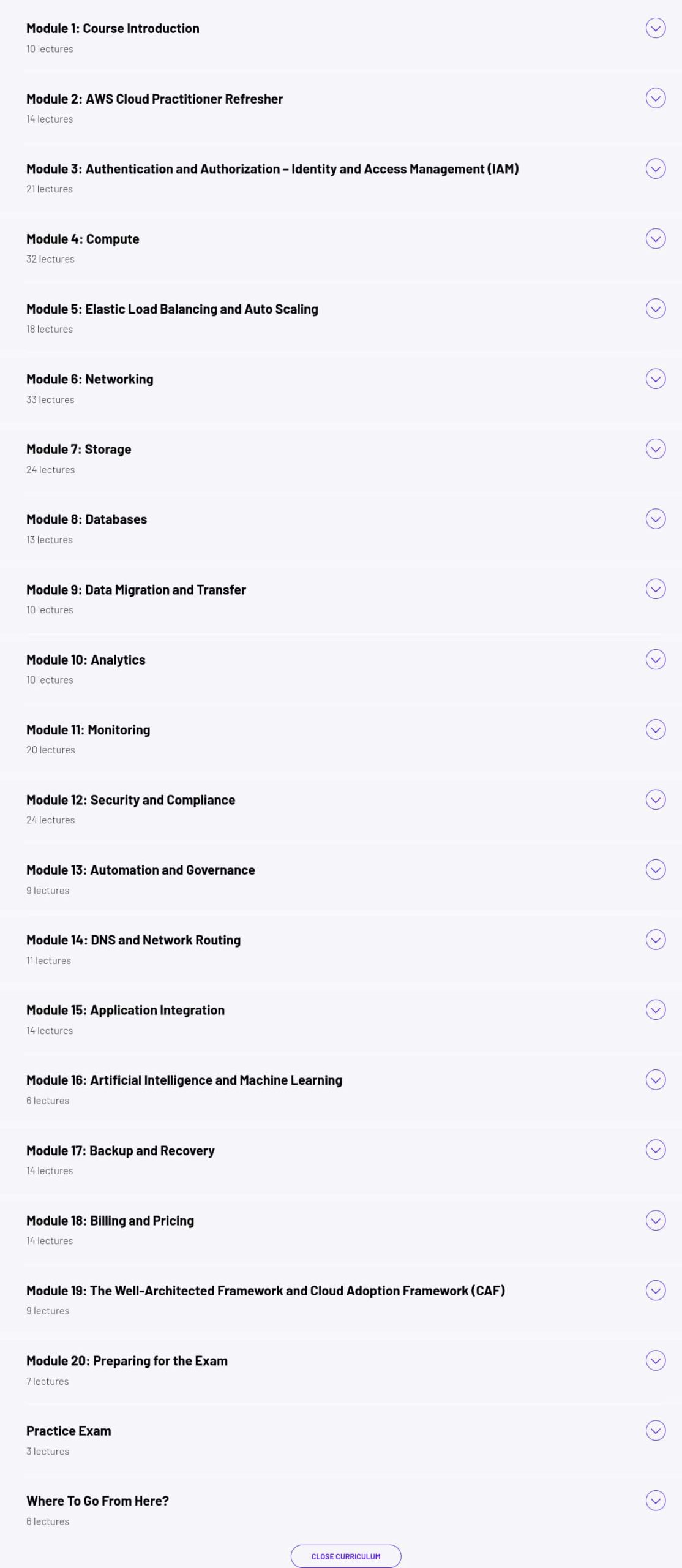 Course topics · ZeroToMastery – AWS Certified Solutions Architect: Zero to Mastery 2025-4