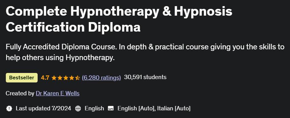 Pictures · Udemy — Complete Hypnotherapy & Hypnosis Certification Diploma 2024-7