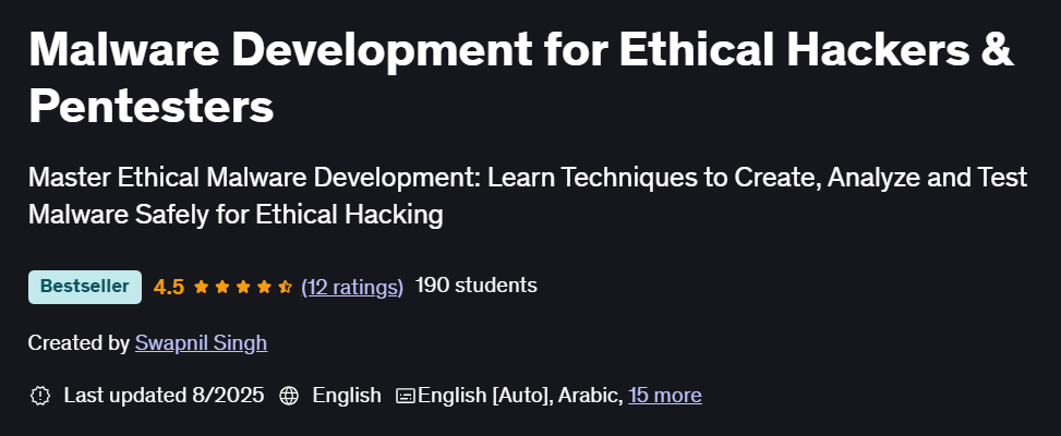 Pictures · Udemy — Malware Development for Ethical Hackers & Pentesters 2025-8