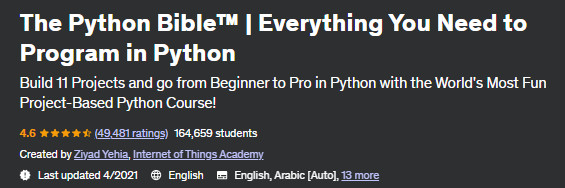 Pictures · Udemy — The Python Bible™ | Everything You Need to Program in Python 2021-4