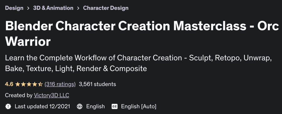 Pictures · Blender Character Creation Masterclass – Orc Warrior 2021-7