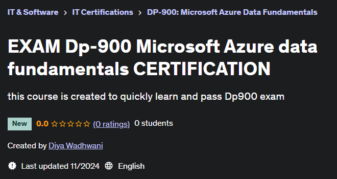 Pictures · Udemy — EXAM Dp-900 Microsoft Azure data fundamentals CERTIFICATION 2024-11