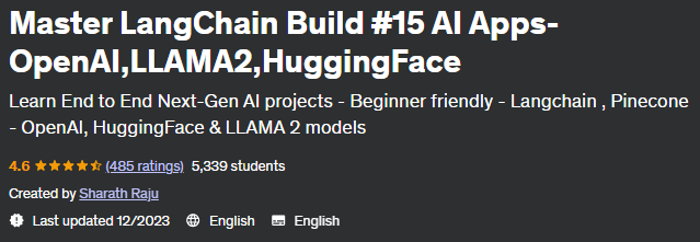 Pictures · Udemy — Master LangChain Build #15 AI Apps-OpenAI,LLAMA2,HuggingFace 2023-10