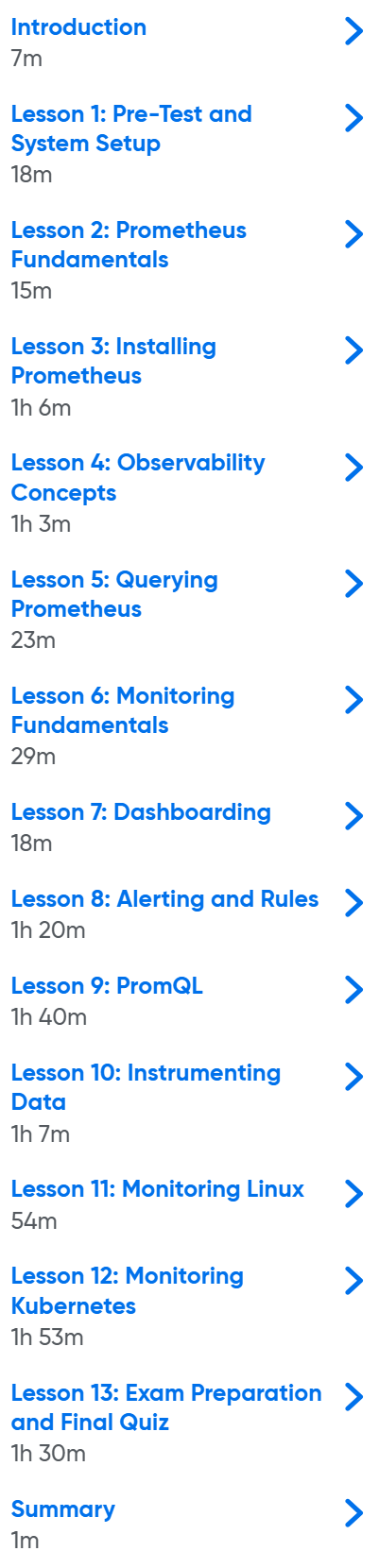 课程主题 · 奥里利 - Prometheus 认证合作伙伴(PCA) - Pearson Cert Prep(视频) 2026-6