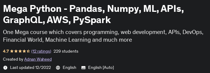 Pictures · Udemy — Mega Python – Pandas, Numpy, ML, APIs, GraphQL, AWS, PySpark 2022-12