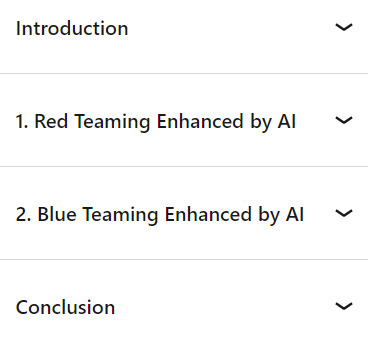 Course topics · LinkedIn — AI in Cybersecurity: The Future of Red Teaming and Blue Teaming 2024-6
