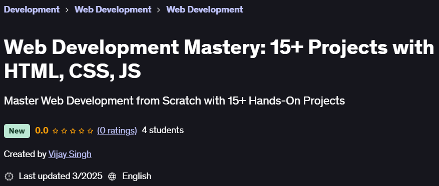 Pictures · Udemy — Web Development Mastery: 15+ Projects with HTML, CSS, JS 2025-3