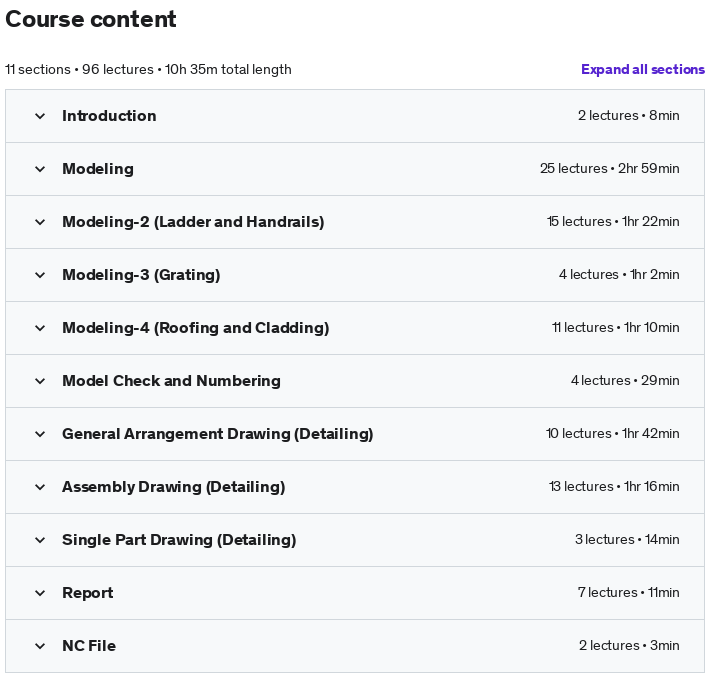 Course topics · Tekla Structures Steel Project Based Training Course-2 2023-4