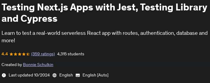 Pictures · Udemy — Testing Next.js Apps with Jest, Testing Library and Cypress 2024-10