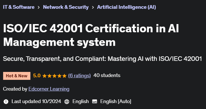 Pictures · Udemy — ISO/IEC 42001 Certification in AI Management system 2024-10