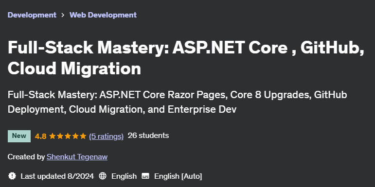 Pictures · Udemy — Full-Stack Mastery: ASP.NET Core , GitHub, Cloud Migration 2024-9