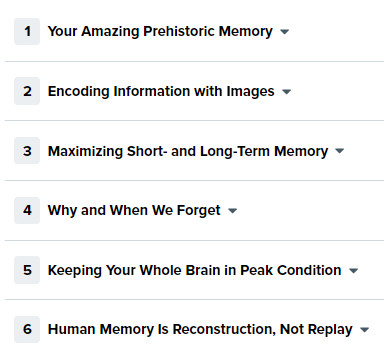 Course topics · Thegreatcourses — Scientific Secrets for a Powerful Memory 2019-9