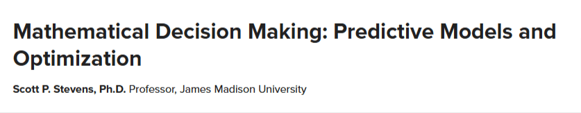 Pictures · TTC — Mathematical Decision Making: Predictive Models and Optimization 2021-5