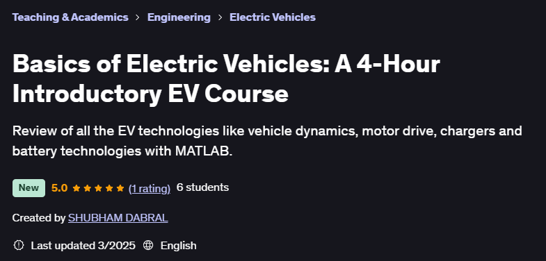 Pictures · Udemy — Basics of Electric Vehicles: A 4-Hour Introductory EV Course 2025-2
