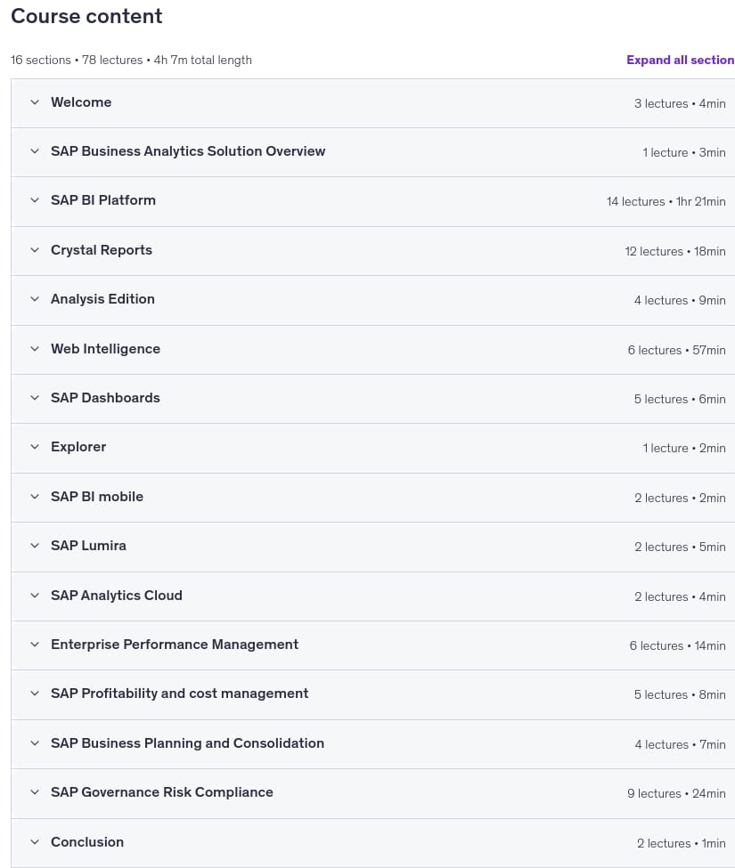 Темы курса · SAP BusinessObjects Обучение 2026 2026-1