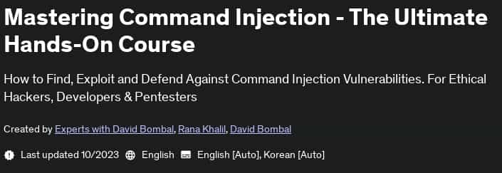Pictures · Udemy — Mastering Command Injection – The Ultimate Hands-On Course 2023-10