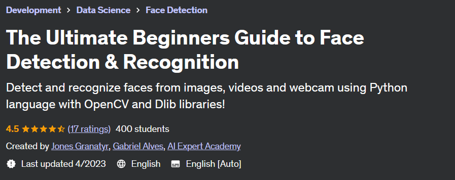 Pictures · Udemy — The Ultimate Beginners Guide to Face Detection & Recognition 2022-12