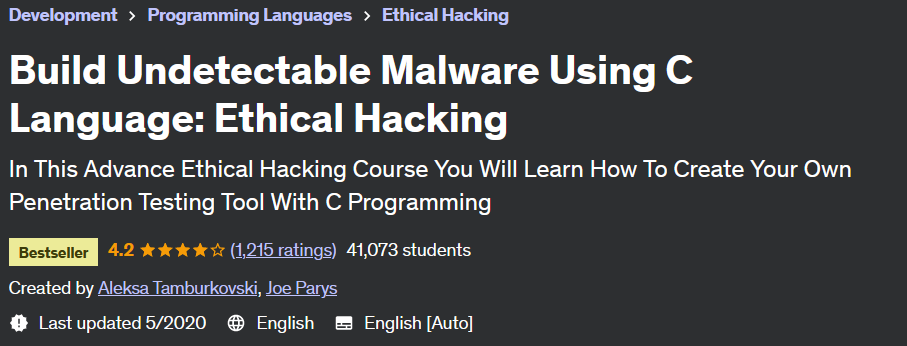 Pictures · Udemy — Build Undetectable Malware Using C Language: Ethical Hacking 2020-5