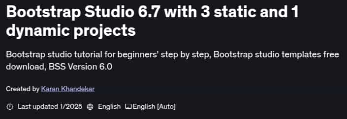 Pictures · Udemy — Bootstrap Studio 6.7 with 3 static and 1 dynamic projects 2025-1