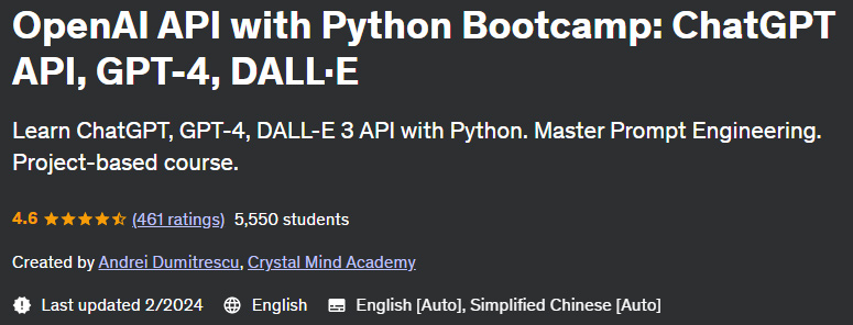 Pictures · Udemy — OpenAI API with Python Bootcamp: ChatGPT API, GPT-4, DALL·E 2024-2