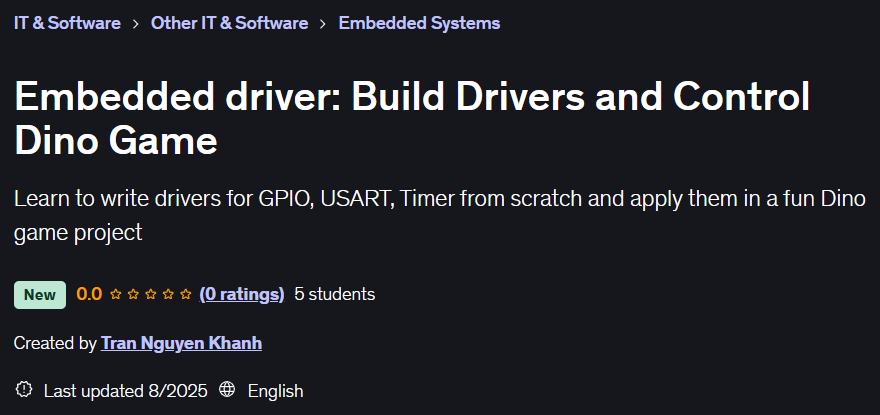 Pictures · Embedded driver: Build Drivers and Control Dino Game 2025-8