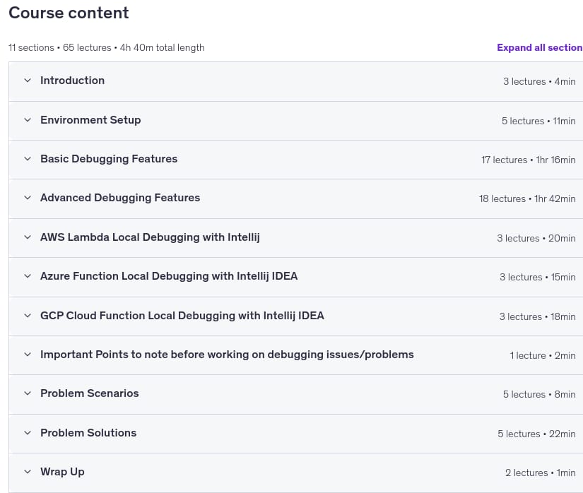 Course topics · Java Debugging With IntelliJ IDEA 2025-11