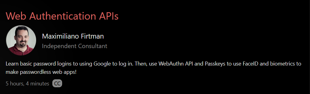 Pictures · FrontendMasters — Web Authentication APIs 2023-4