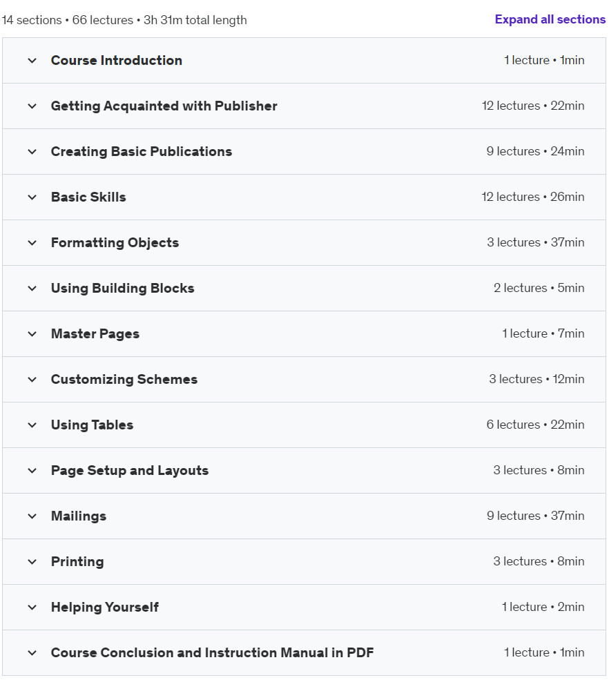 Course topics · Mastering Publisher for Microsoft 365 Training Tutorial 2024-6
