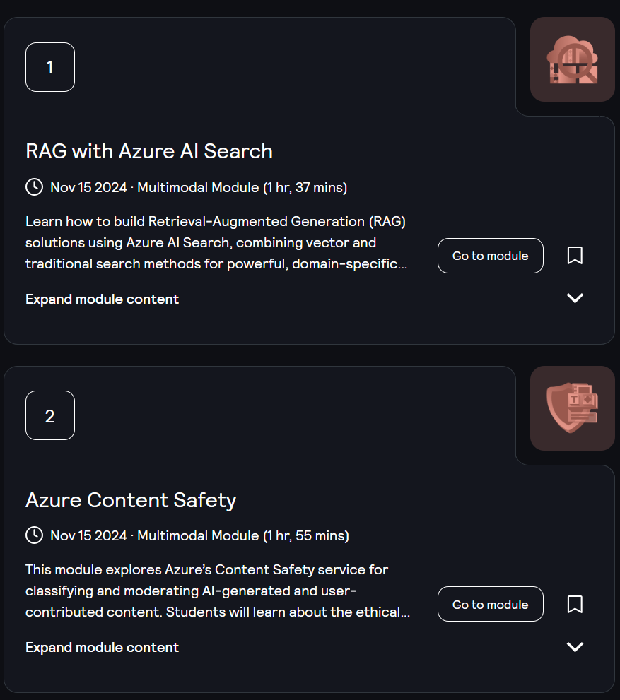 Course topics · Kodeco — High-Level AI with Azure AI Services 2024-12