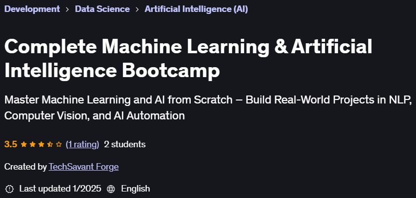 Pictures · Udemy — Complete Machine Learning & Artificial Intelligence Bootcamp 2025-1