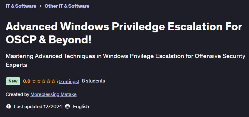 Pictures · Udemy — Advanced Windows Priviledge Escalation For OSCP & Beyond! 2024-12