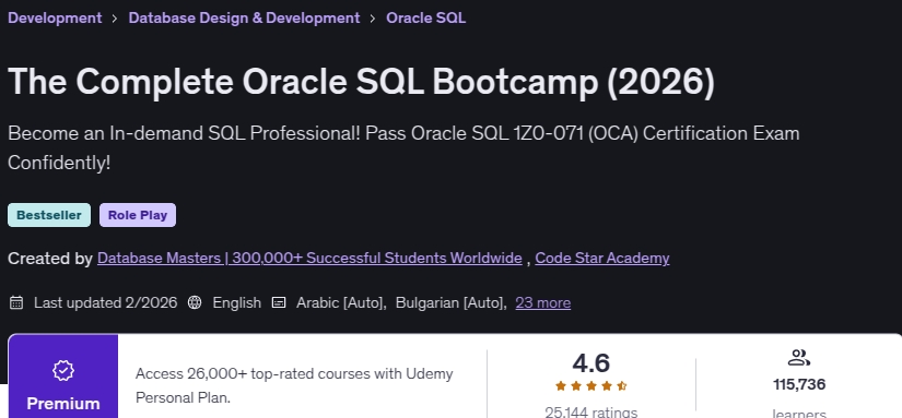 Bilder · Der komplette Oracle SQL Das Bootcamp (2026) 2026-2