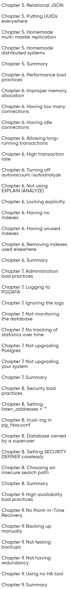 Course topics · Oreilly — PostgreSQL Mistakes and How to Avoid Them, Video Edition 2025-6