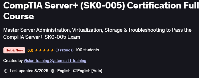 الصور · CompTIA الخادم + (SK0-005- شهادة الدورة الكاملة 2025-8
