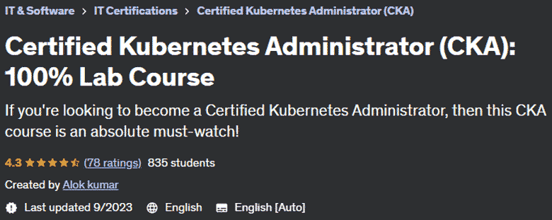 Pictures · Udemy — Certified Kubernetes Administrator (CKA): 100% Lab Course 2023-6