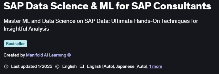 Pictures · SAP Data Science & ML for SAP Consultants 2025-1