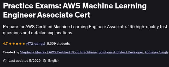 Pictures · Udemy — Practice Exams: AWS Machine Learning Engineer Associate Cert 2025-5