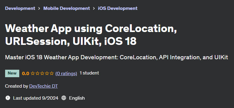 Pictures · Udemy — Weather App using CoreLocation, URLSession, UIKit, iOS 18 2024-9