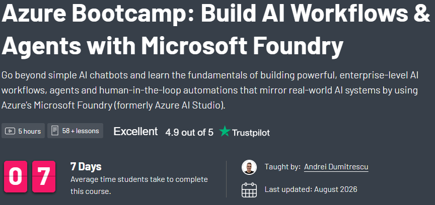 图片 · 此分類上一篇: Azure Bootcamp: Build AI 与 Microsoft Foundry 合作的工作流和代理人 2026-5