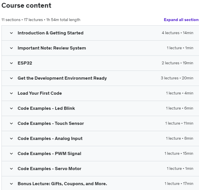 Course topics · Udemy — IoT Internet of Things Crash Course 2021-11