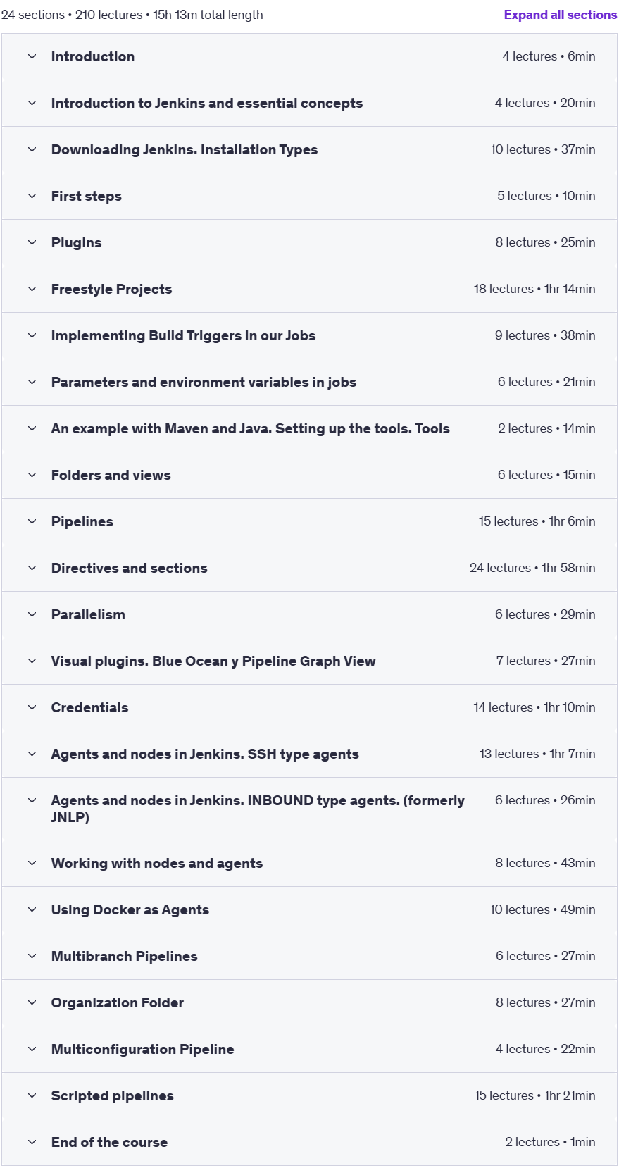 Course topics · Jenkins from zero to advanced 2025-2