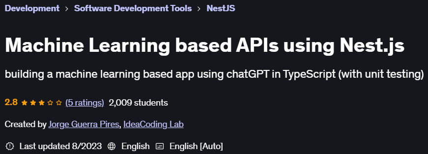 Pictures · Machine Learning based APIs using Nest.js 2023-8